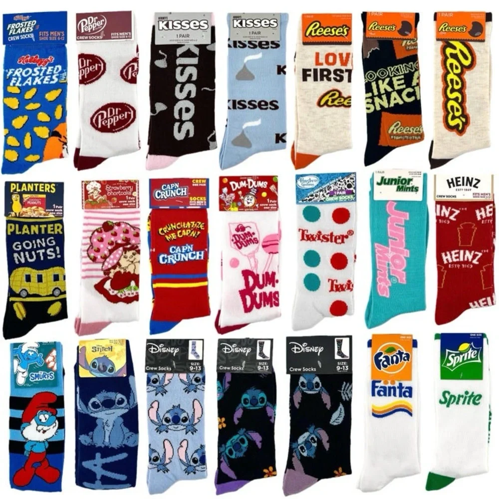 New 25 Socks, for $50.00. Men, Women, Teens, or kids Colorful funny gift bundle